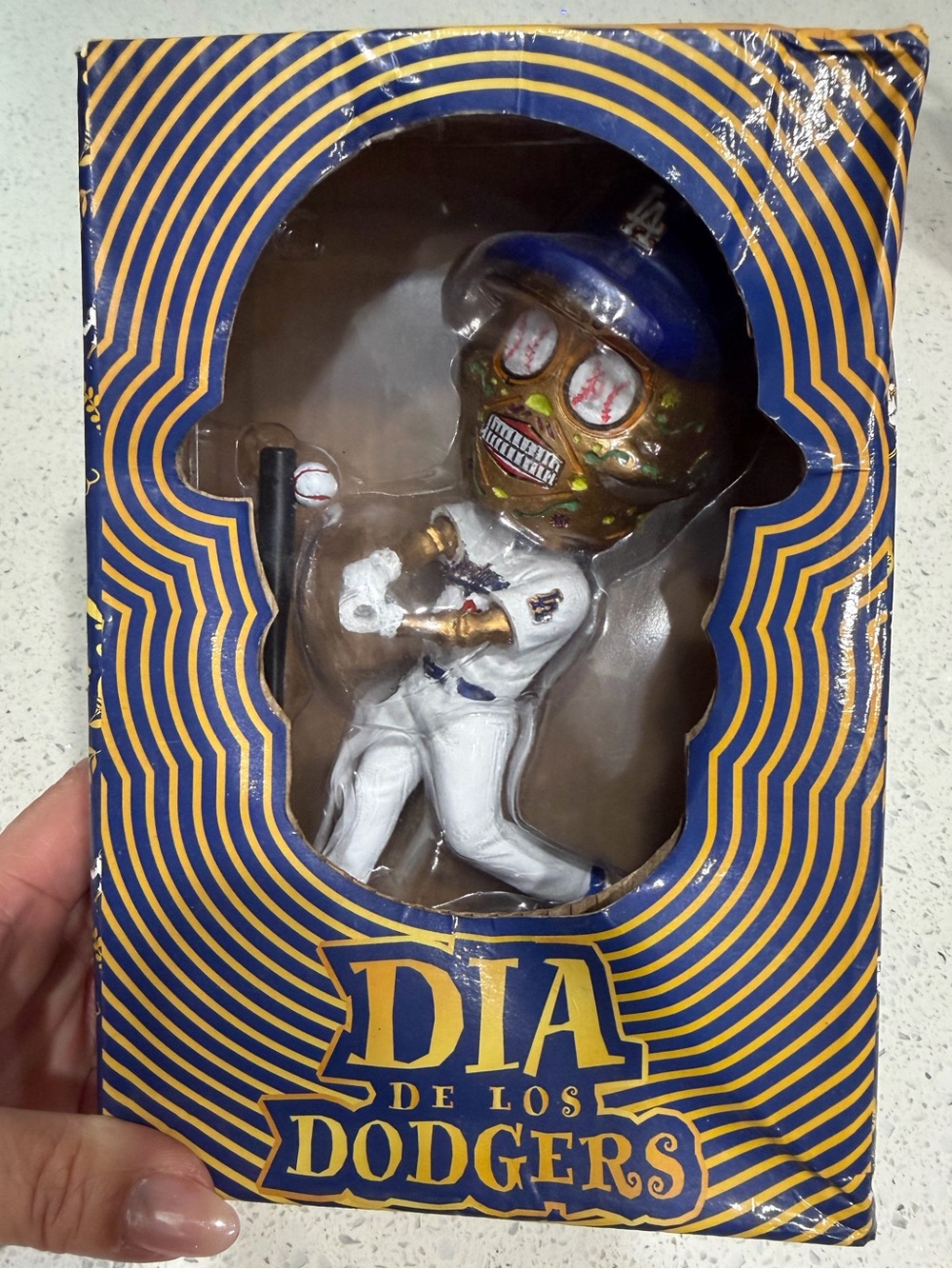 Dia de Los Dodgers Blue & White Baseball Vinyl Bobble head 2022